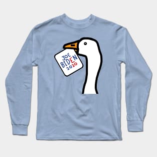 Portrait of a Goose with Stolen Joe Biden Sign Long Sleeve T-Shirt